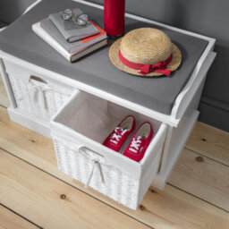 Nöa & Nani Noa & Nani Storage Bench With 2 Baskets In Classic White Stockholm - thumbnail 7