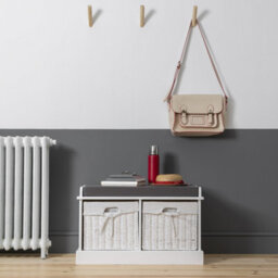 Nöa & Nani Noa & Nani Storage Bench With 2 Baskets In Classic White Stockholm - thumbnail 1