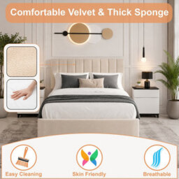 Orthopaedic Divan Bed With Storage Drawers Cream - thumbnail 4