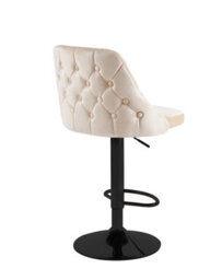 Hygrad Built to Survive Adjustable Breakfast Velvet Bar Stools Swivel Gas Lift Chair Kitchen Barstool Cafe Pub - thumbnail 3