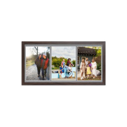 AK Frames 16X8 Silver Sleek Multi Photo Frame With Mid Grey Mount - Holds 3 Apertures (3X) 7X5 Photos - thumbnail 1