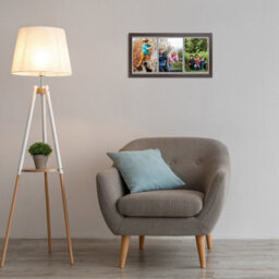 AK Frames 16X8 Silver Sleek Multi Photo Frame With Mid Grey Mount - Holds 3 Apertures (3X) 7X5 Photos - thumbnail 3
