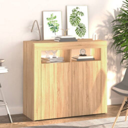 Vidaxl Sideboard With Led Lights Sonoma Oak 80X35X75 Cm - thumbnail 5