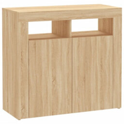 Vidaxl Sideboard With Led Lights Sonoma Oak 80X35X75 Cm - thumbnail 7