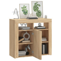 Vidaxl Sideboard With Led Lights Sonoma Oak 80X35X75 Cm - thumbnail 6