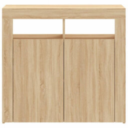 Vidaxl Sideboard With Led Lights Sonoma Oak 80X35X75 Cm - thumbnail 8