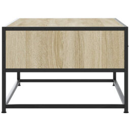 Walplus Coffee Table Sonoma Oak 100X50X35 Cm Engineered Wood And Metal - thumbnail 6