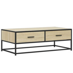 Walplus Coffee Table Sonoma Oak 100X50X35 Cm Engineered Wood And Metal - thumbnail 2