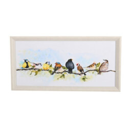 Laura Ashley Covey Birds Multicolour Canvas Art (H)30Cm X (W)60Cm - thumbnail 1