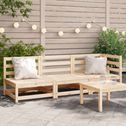 Berkfield Garden Sofa 3-Seater Solid Wood Pine