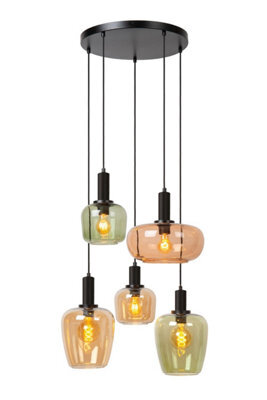 Lucide Ilona 5 Light Glass Cluster Ceiling Pendant 650 mm - image 1