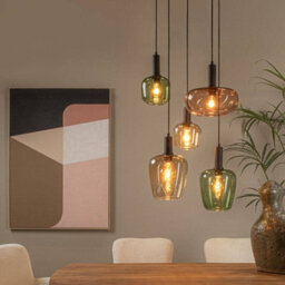 Lucide Ilona 5 Light Glass Cluster Ceiling Pendant 650 mm - thumbnail 6
