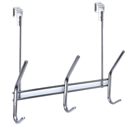 Keypak Over The Door Hook Rack - 3 Black Nickel Double Hooks - 29Cm Wide For Hanging Storage For Coats, Towels, Scarves, Bags - image 1