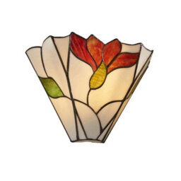 Tiffany Glass Floral Design Wall Light - Dark Bronze Effect - Dimmable Led Lamp - thumbnail 5