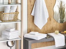 Beliani Set Of 9 Towels Mitiaro Terry Cotton White - thumbnail 2