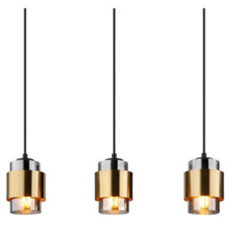 Luminosa Lighting Luminosa Milley Bar Pendant Ceiling Light Matt Black Smoke Glass Shade 5X E27 - thumbnail 4