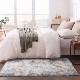 Oxford Homeware Shaggy Rug Anti-Slip Washable Soft Fluffy Living Room And Bedroom Rug (Mottled Light Grey, 50X80Cm) - thumbnail 6