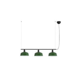 Luminosa Lighting Luminosa Tatawin Medium Bar Pendant Ceiling Light Black, Gloss Green 3X E27