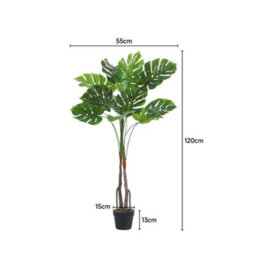 Thehotsale 120Cm H Artificial Palm Plants In Pot Fake Plants Tropical Palm Tree Potted Monstera Plant Tree For Indoor Decoration - thumbnail 7