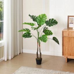 Thehotsale 120Cm H Artificial Palm Plants In Pot Fake Plants Tropical Palm Tree Potted Monstera Plant Tree For Indoor Decoration - thumbnail 2