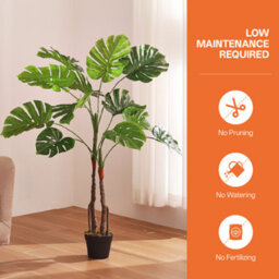 Thehotsale 120Cm H Artificial Palm Plants In Pot Fake Plants Tropical Palm Tree Potted Monstera Plant Tree For Indoor Decoration - thumbnail 3