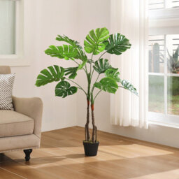 Thehotsale 120Cm H Artificial Palm Plants In Pot Fake Plants Tropical Palm Tree Potted Monstera Plant Tree For Indoor Decoration - thumbnail 1