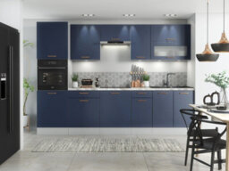Impact Furniture Kitchen Cabinets Set Complete Dark Navy Blue Cupboards 8 Units Diy Fitted Kitchenette 240Cm Bundle Nora - thumbnail 7
