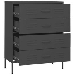 Vidaxl Chest Of Drawers Anthracite 80X35X101.5 Cm Steel Chests Of Drawers - thumbnail 6