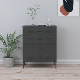 Vidaxl Chest Of Drawers Anthracite 80X35X101.5 Cm Steel Chests Of Drawers
