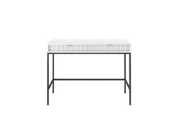 Arte Nova Desk In White Matt - Sleek And Durable Desk With Two Drawers And Metal Legs (W1040mm X H780mm X D500mm) - thumbnail 2