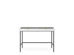 Arte Nova Desk In White Matt - Sleek And Durable Desk With Two Drawers And Metal Legs (W1040mm X H780mm X D500mm) - thumbnail 3