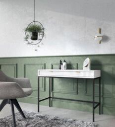 Arte Nova Desk In White Matt - Sleek And Durable Desk With Two Drawers And Metal Legs (W1040mm X H780mm X D500mm) - thumbnail 4