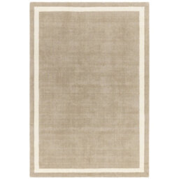 Beige Plain Handmade Bordered 7mm Pile Stain-Resistant Rug For Bedroom, & Dining Room, Plain Wool Rug-160Cm X 230Cm - thumbnail 6