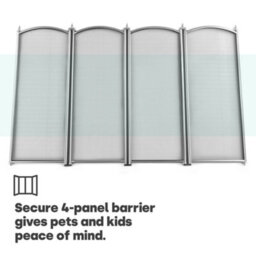 Livivo 4 Panel Fireplace Screen Freestanding Nickel Finish Decorative Mesh Fire Guard Spark Protector For Stoves Burners - thumbnail 4