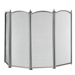 Livivo 4 Panel Fireplace Screen Freestanding Nickel Finish Decorative Mesh Fire Guard Spark Protector For Stoves Burners - thumbnail 8