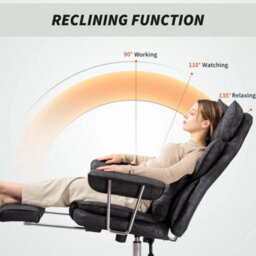 Office Chair, High Back Leathaire Desk Chair For Home, Black - thumbnail 4