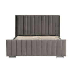 Harmin Luxury 5Ft King Steel Plush Velvet Ottoman Winged Bed - thumbnail 7