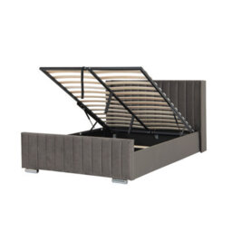 Harmin Luxury 5Ft King Steel Plush Velvet Ottoman Winged Bed - thumbnail 6