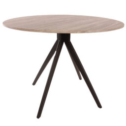 Core Products Aspen Grey Oak Effect 100Cm Round Dining Table With 4 Blue Plastic Duo Design Chairs - thumbnail 5