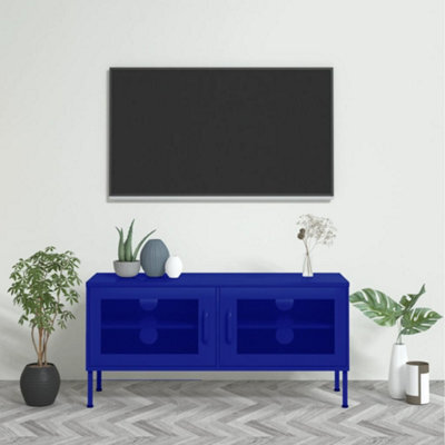 Berkfield Tv Cabinet Navy Blue 105X35X50 Cm Steel - image 1
