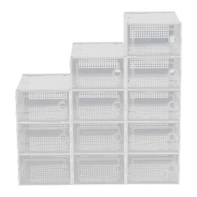12X Plastic Shoe Storage Boxes Drawer - image 1