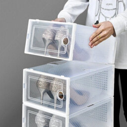 12X Plastic Shoe Storage Boxes Drawer - thumbnail 5