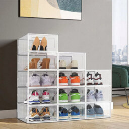 12X Plastic Shoe Storage Boxes Drawer - thumbnail 4