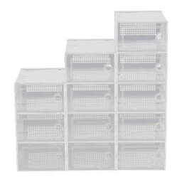 12X Plastic Shoe Storage Boxes Drawer - thumbnail 1