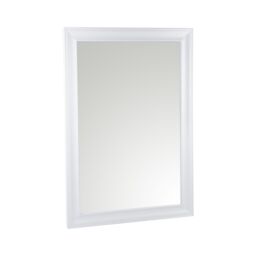 Ganji White Curved Rectangular Wall-Mounted Framed Mirror, (H)103Cm (W)73Cm - thumbnail 2