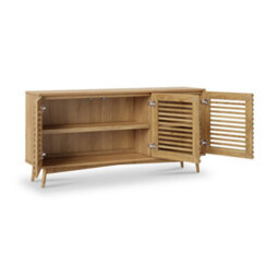 Kari Light Oak 3 Door Large Sideboard Cabinet - By Roseland Furniture - thumbnail 4