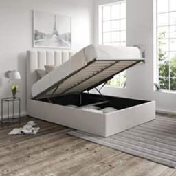 Amalfi Arran Natural Upholstered King Size Ottoman Bed - thumbnail 3