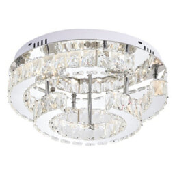 Living And Home 30W Modern Crystal Ring Ceiling Light With Remote Control, Adjustable Brightness And Colour Temperature - thumbnail 6