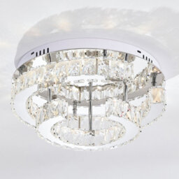 Living And Home 30W Modern Crystal Ring Ceiling Light With Remote Control, Adjustable Brightness And Colour Temperature - thumbnail 4