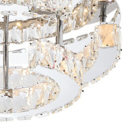 Living And Home 30W Modern Crystal Ring Ceiling Light With Remote Control, Adjustable Brightness And Colour Temperature - thumbnail 8